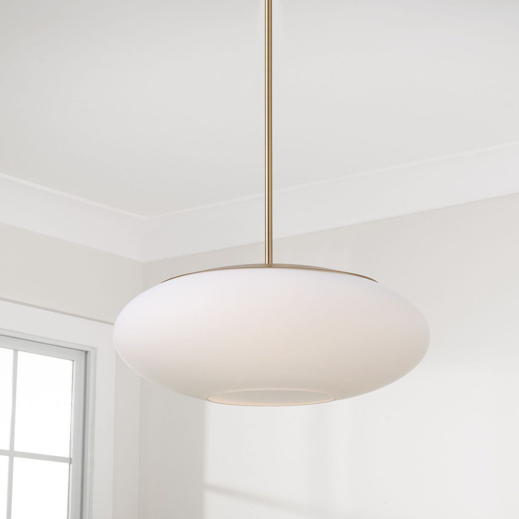 Luca 1 Light Pendant in Aged Brass gallery detail image