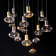 Rosetta Glass Pendant Light - 20cm in Brushed Gold gallery detail image
