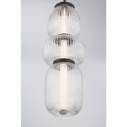 Layla 1 Light Mini Glass Pendant - Large in Matte Black gallery detail image