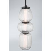 Layla 1 Light Mini Glass Pendant - Small in Matte Black gallery detail image