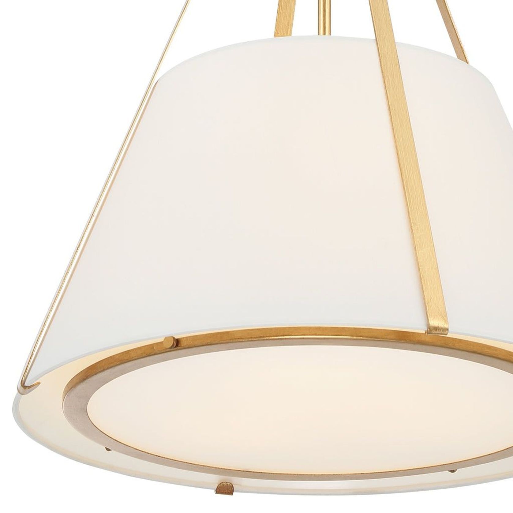 Madison 3 Light Pendant in Antique Gold & White gallery detail image