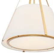 Madison 3 Light Pendant in Antique Gold & White gallery detail image