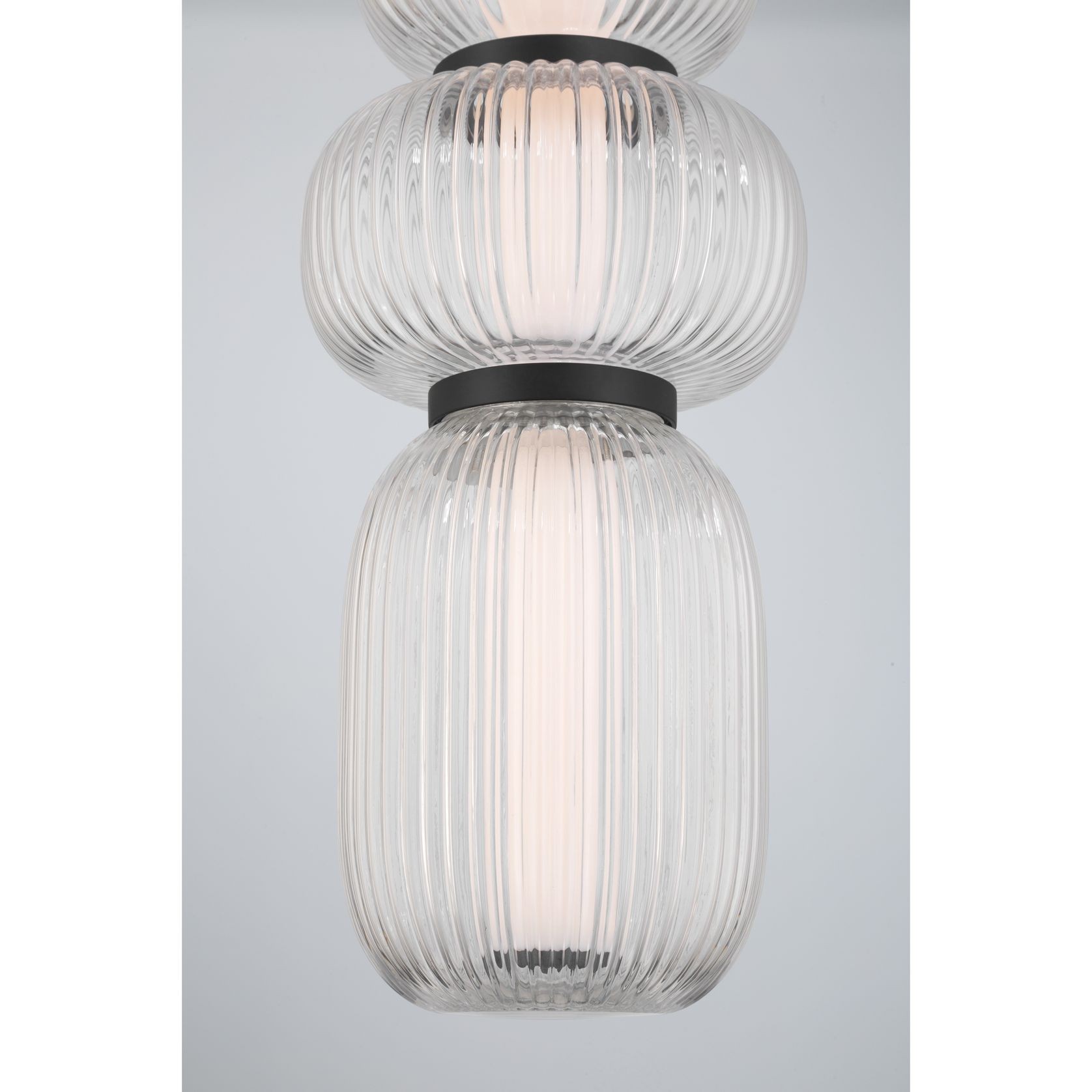 Layla 1 Light Mini Glass Pendant - Small in Matte Black gallery detail image
