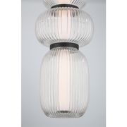 Layla 1 Light Mini Glass Pendant - Small in Matte Black gallery detail image