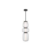 Layla 1 Light Mini Glass Pendant - Large in Matte Black gallery detail image