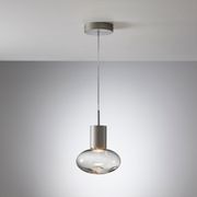 Rosetta Glass Pendant Light - 20cm in Brushed Platinum gallery detail image