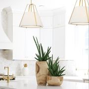 Madison 3 Light Pendant in Antique Gold & White gallery detail image