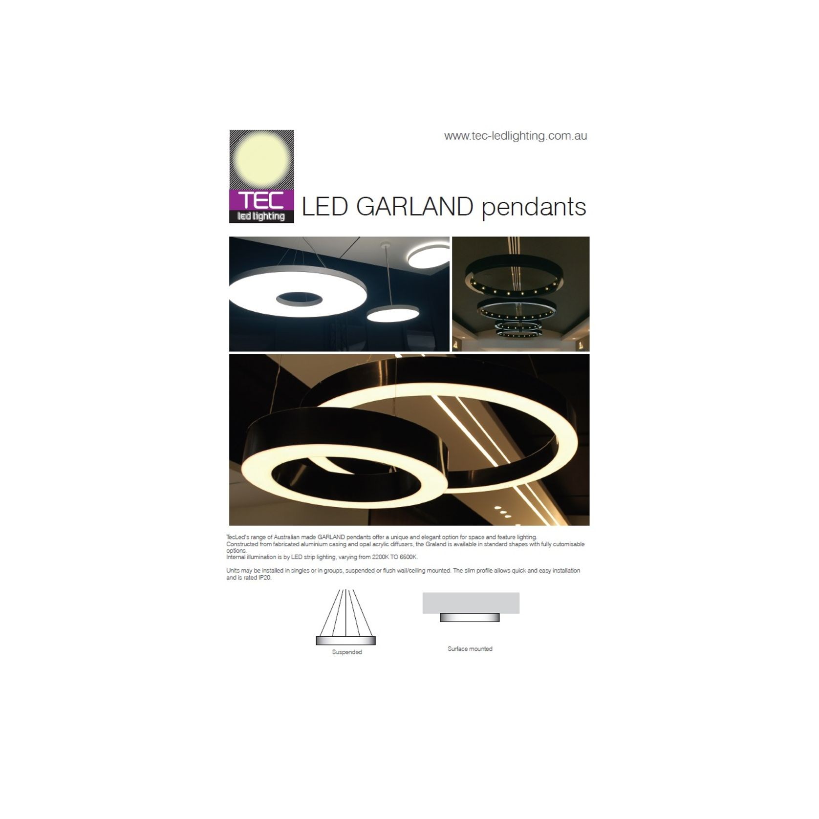 LED Garland Pendant Lights (Custom Made) gallery detail image