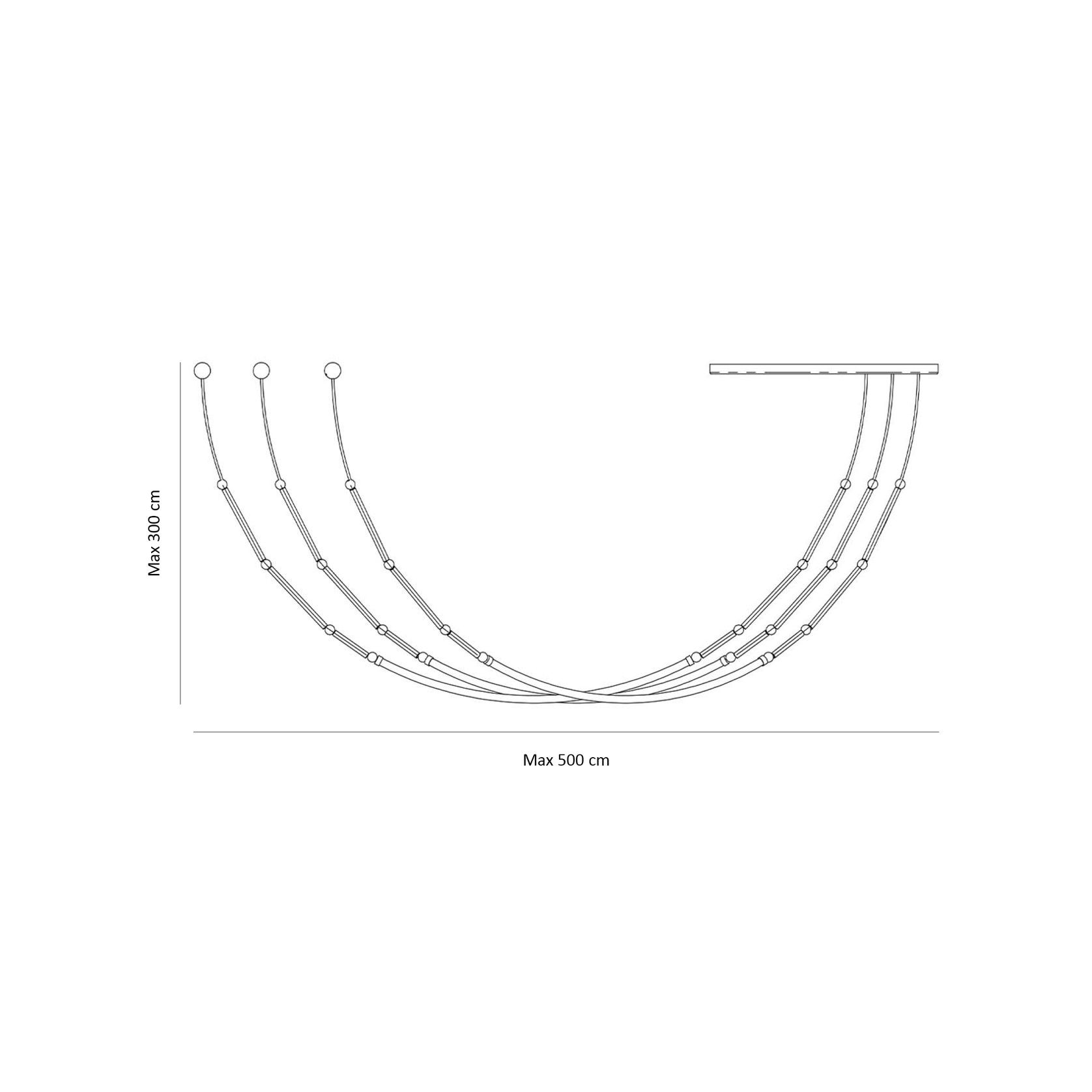 Leda 3lt Curve Pendant Light gallery detail image