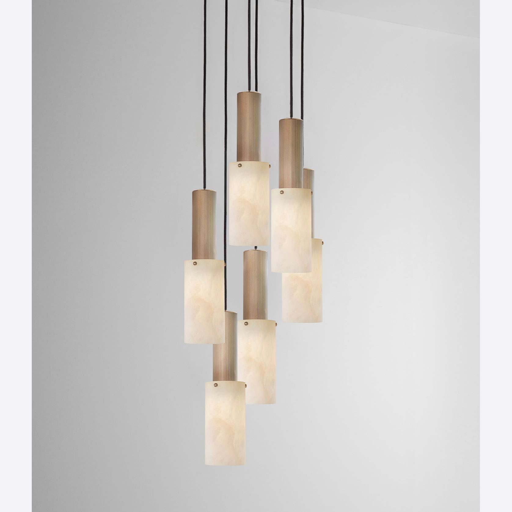 Flume Large Alabaster 6lt Pendant Light gallery detail image