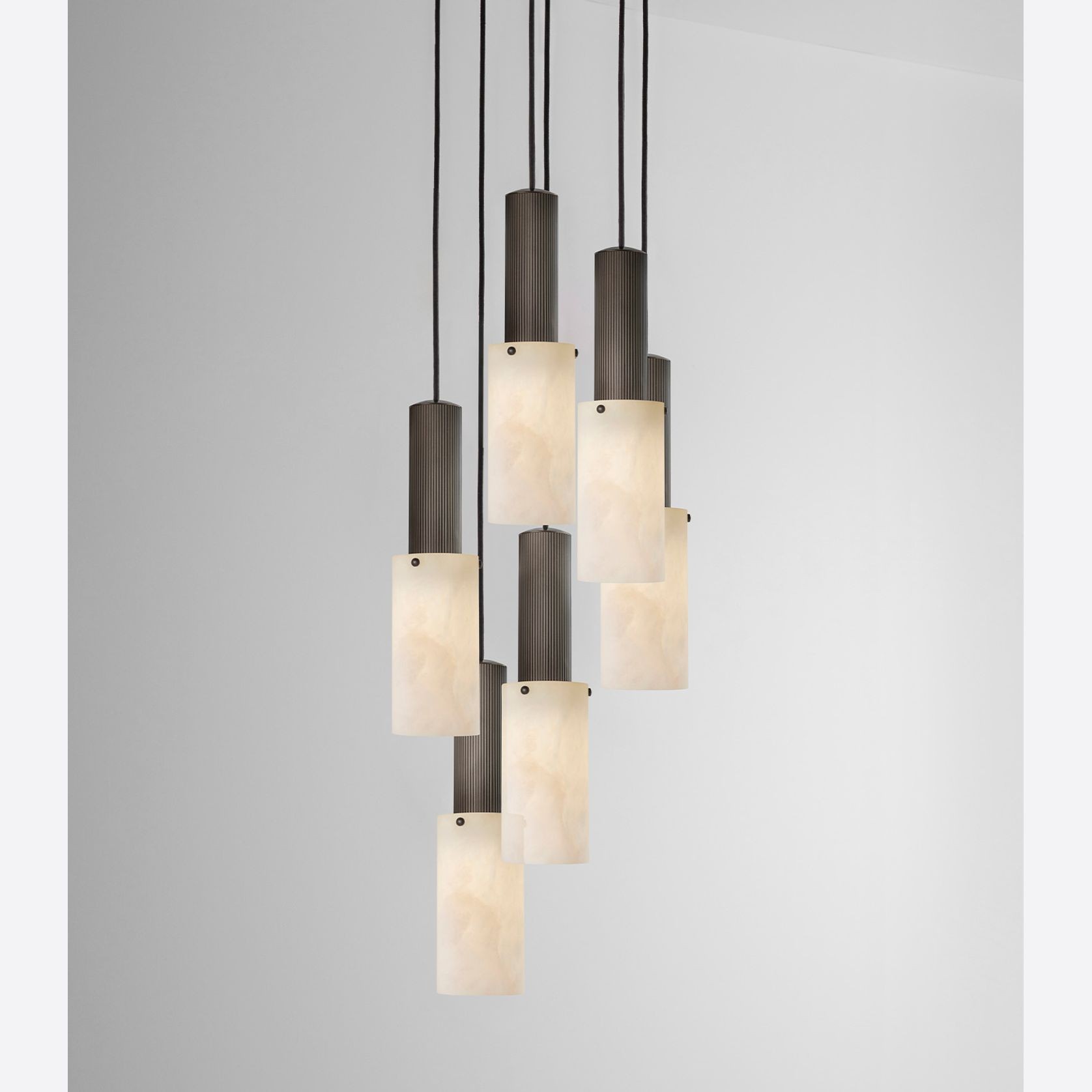 Flume Large Alabaster 6lt Pendant Light gallery detail image