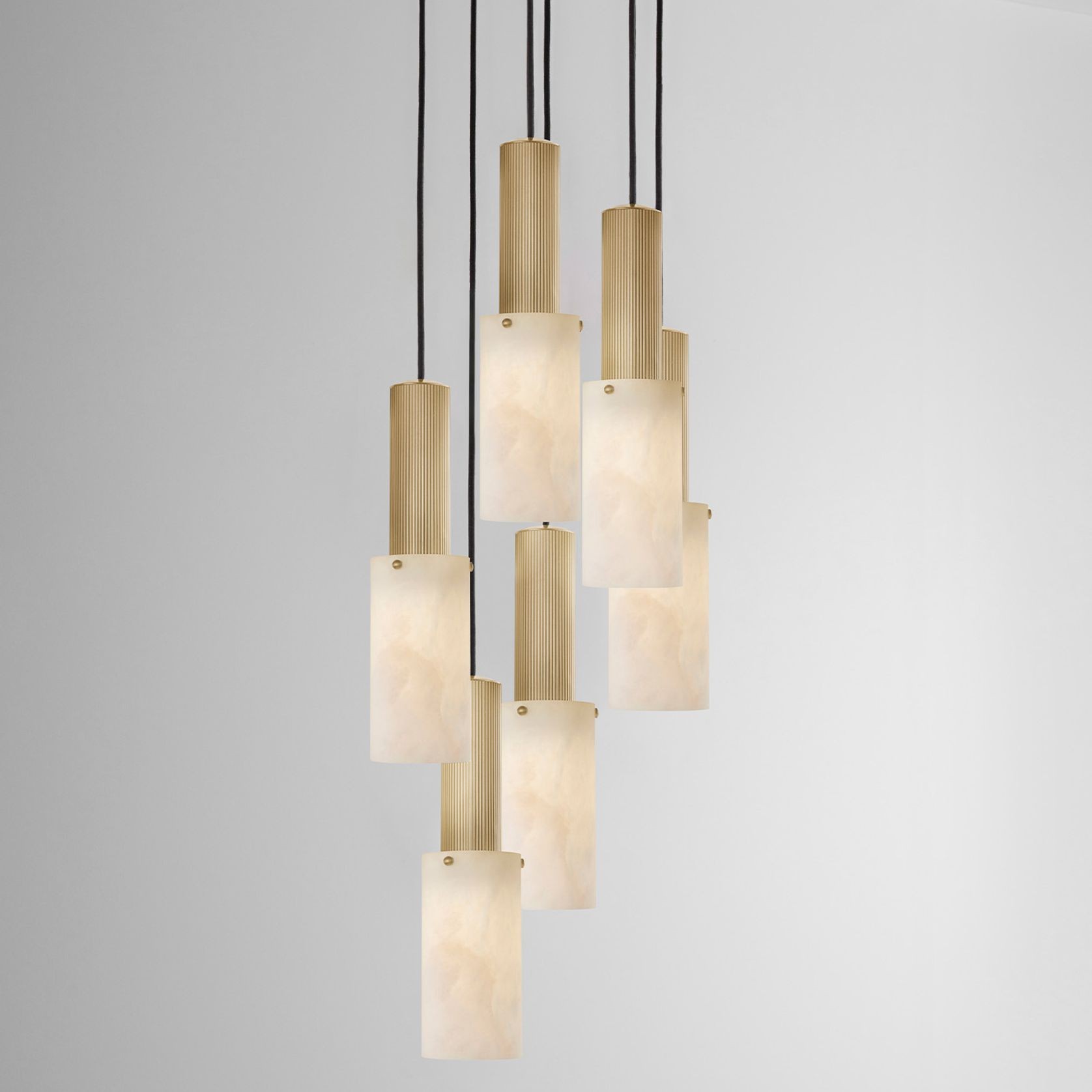 Flume Large Alabaster 6lt Pendant Light gallery detail image