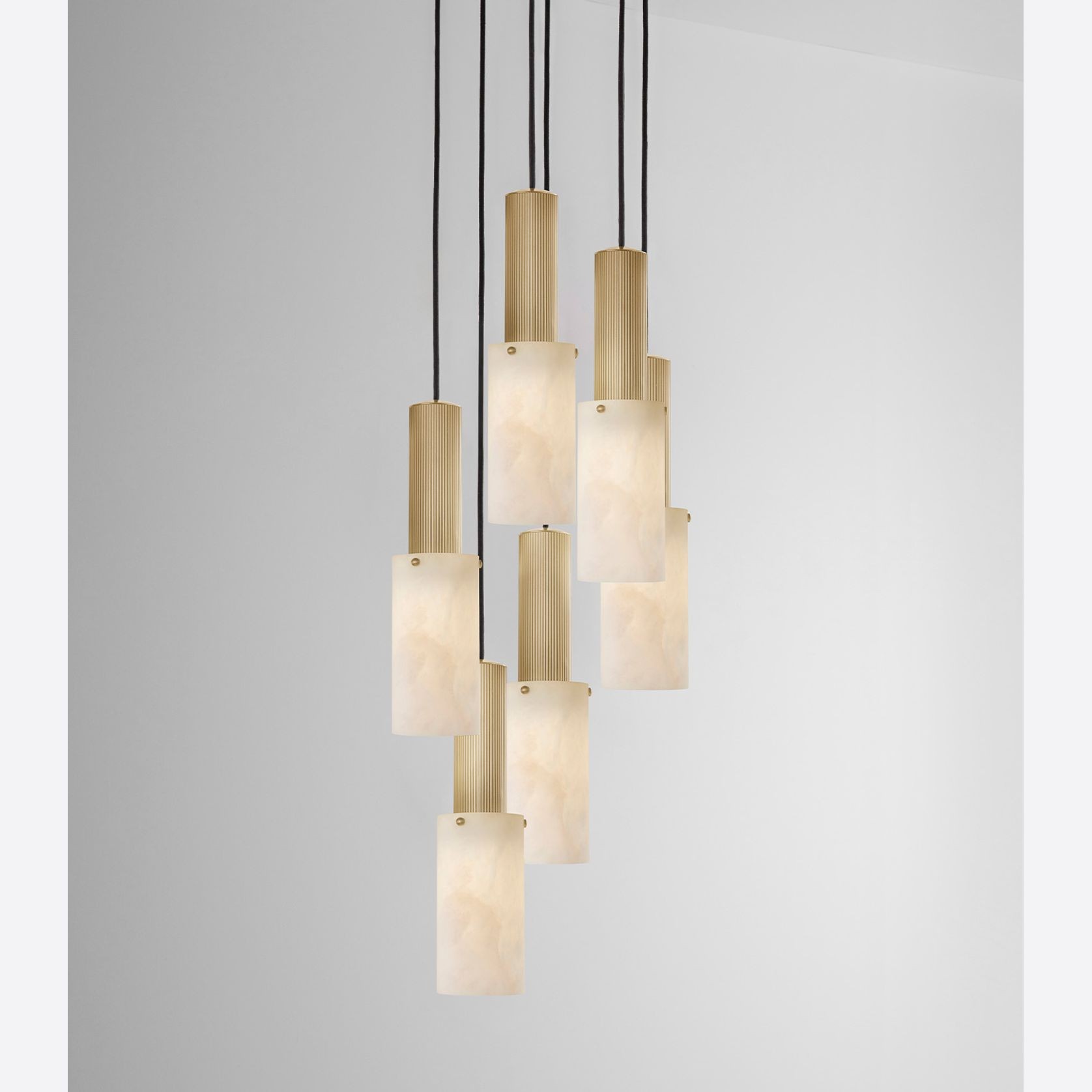 Flume Large Alabaster 6lt Pendant Light gallery detail image