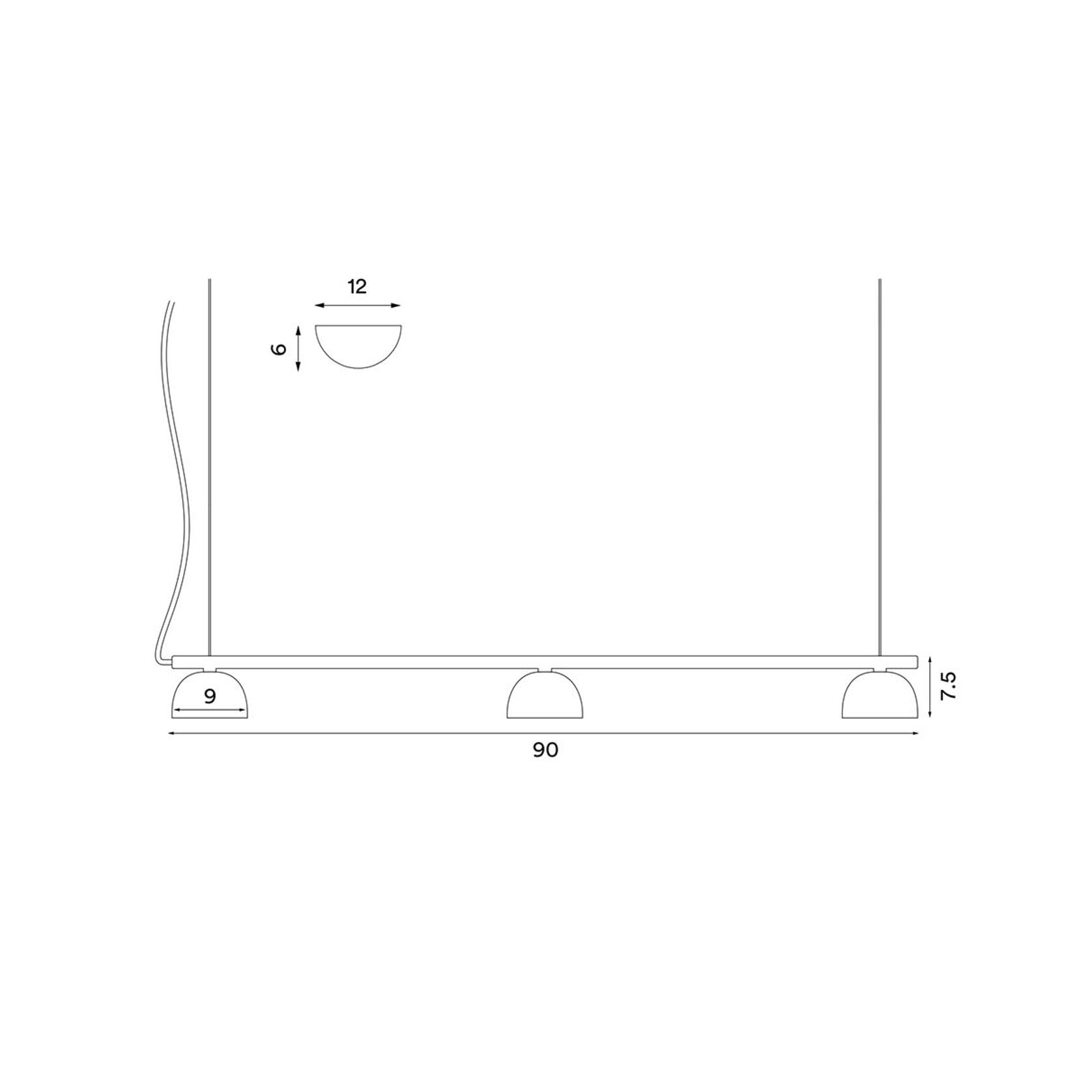 Blush Rail 3lt Pendant Light gallery detail image