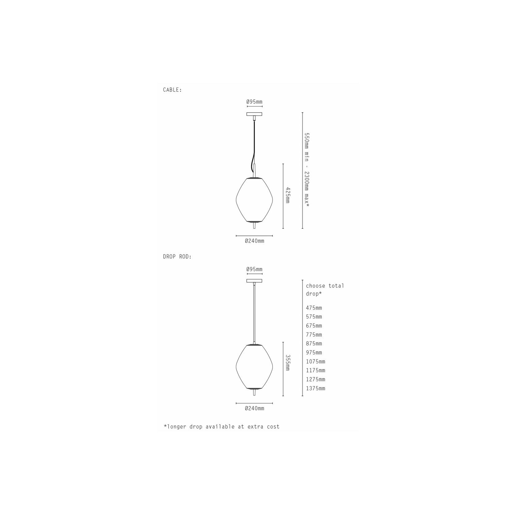 Nova Tall Pendant Light gallery detail image
