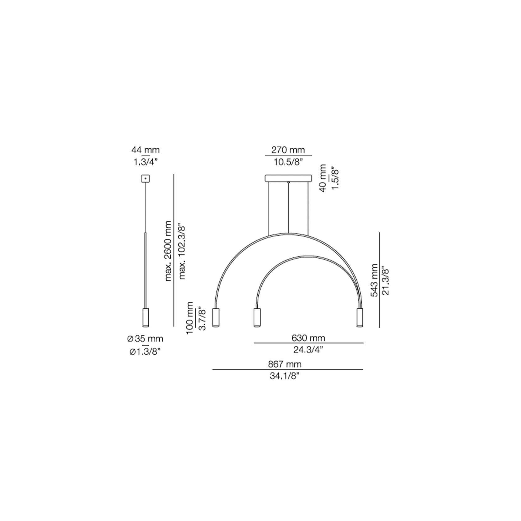 Volta 3lt Pendant Light gallery detail image