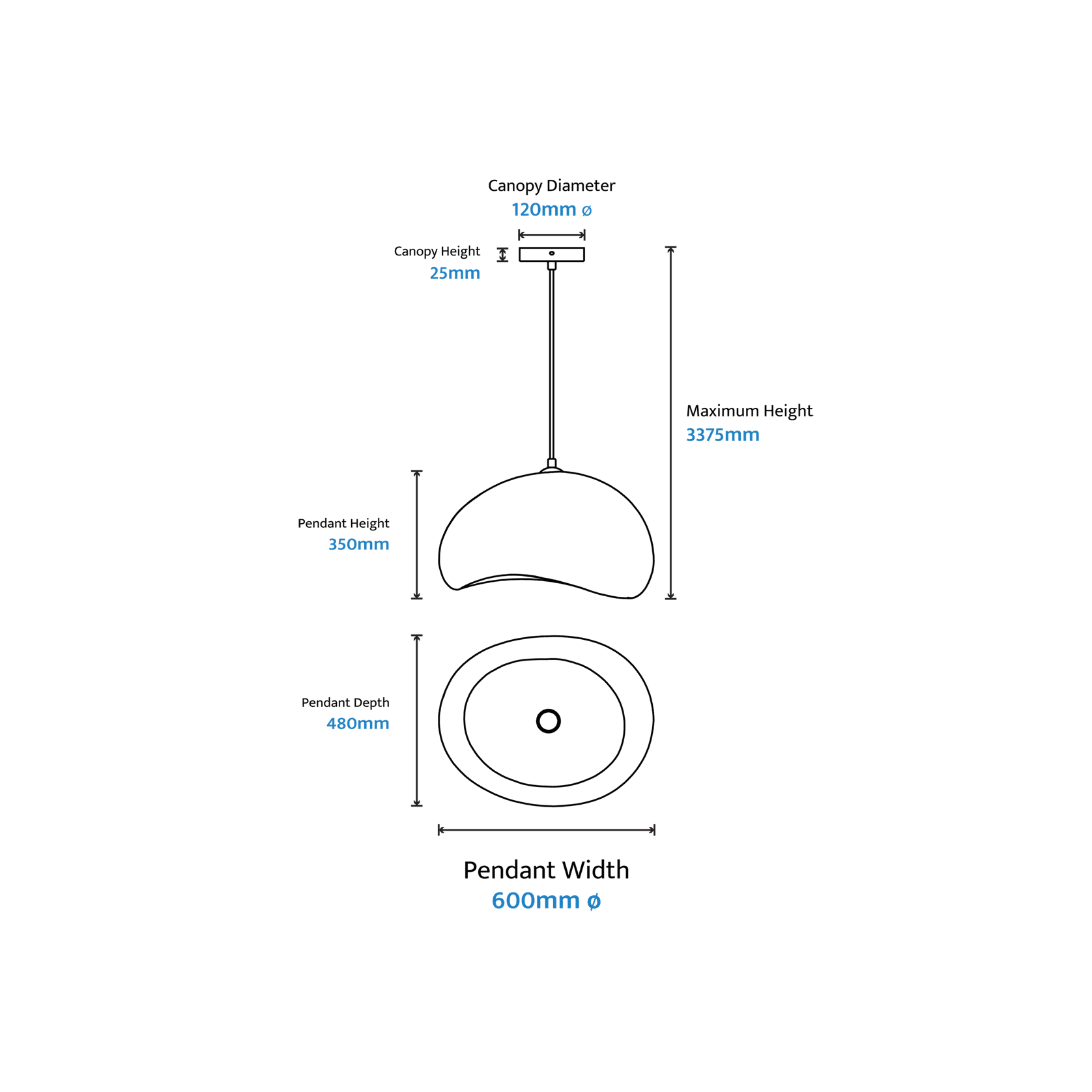 Cardinal Organic Textured Resin Pendant Light gallery detail image