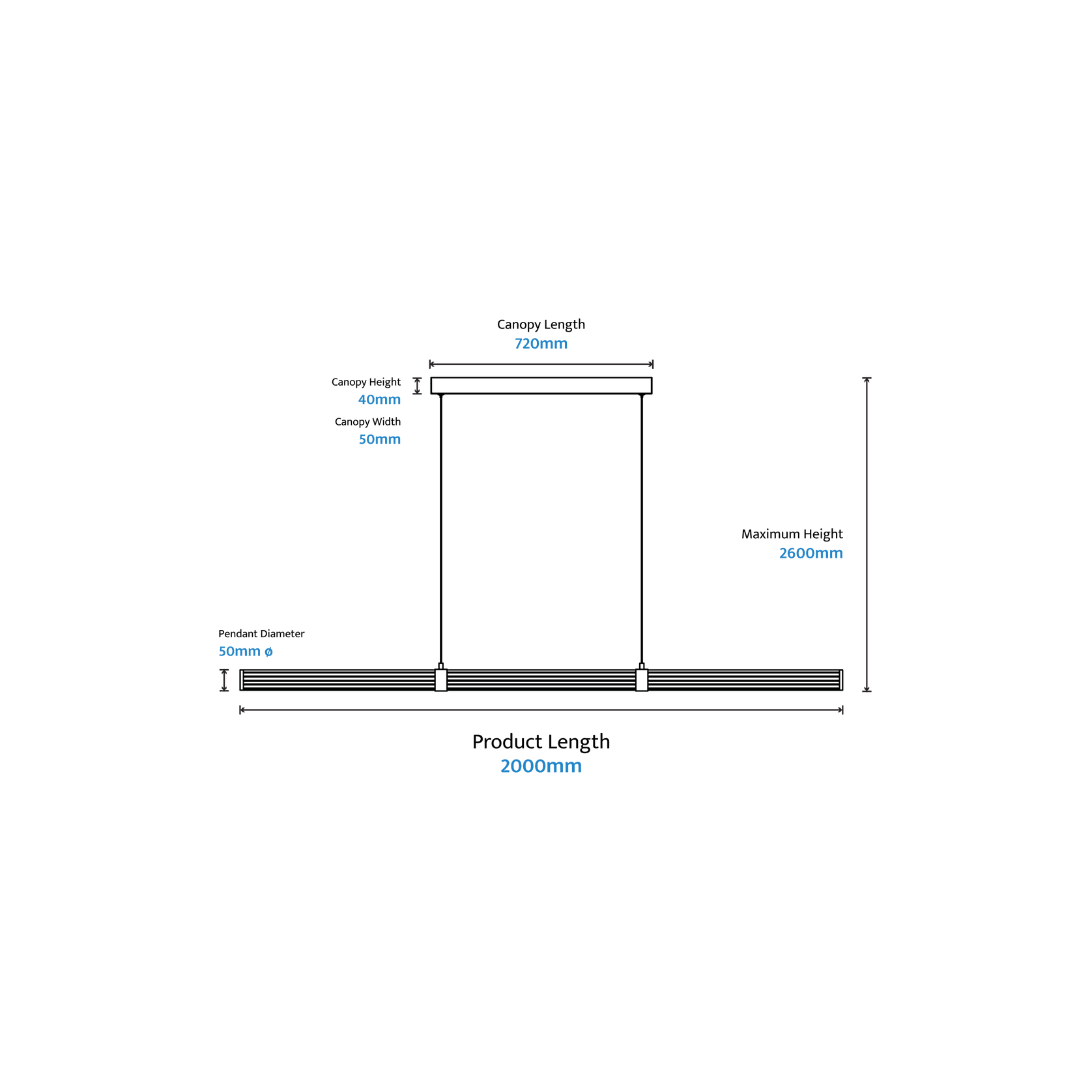 Charm Acrylic Fluted Pendant Light gallery detail image