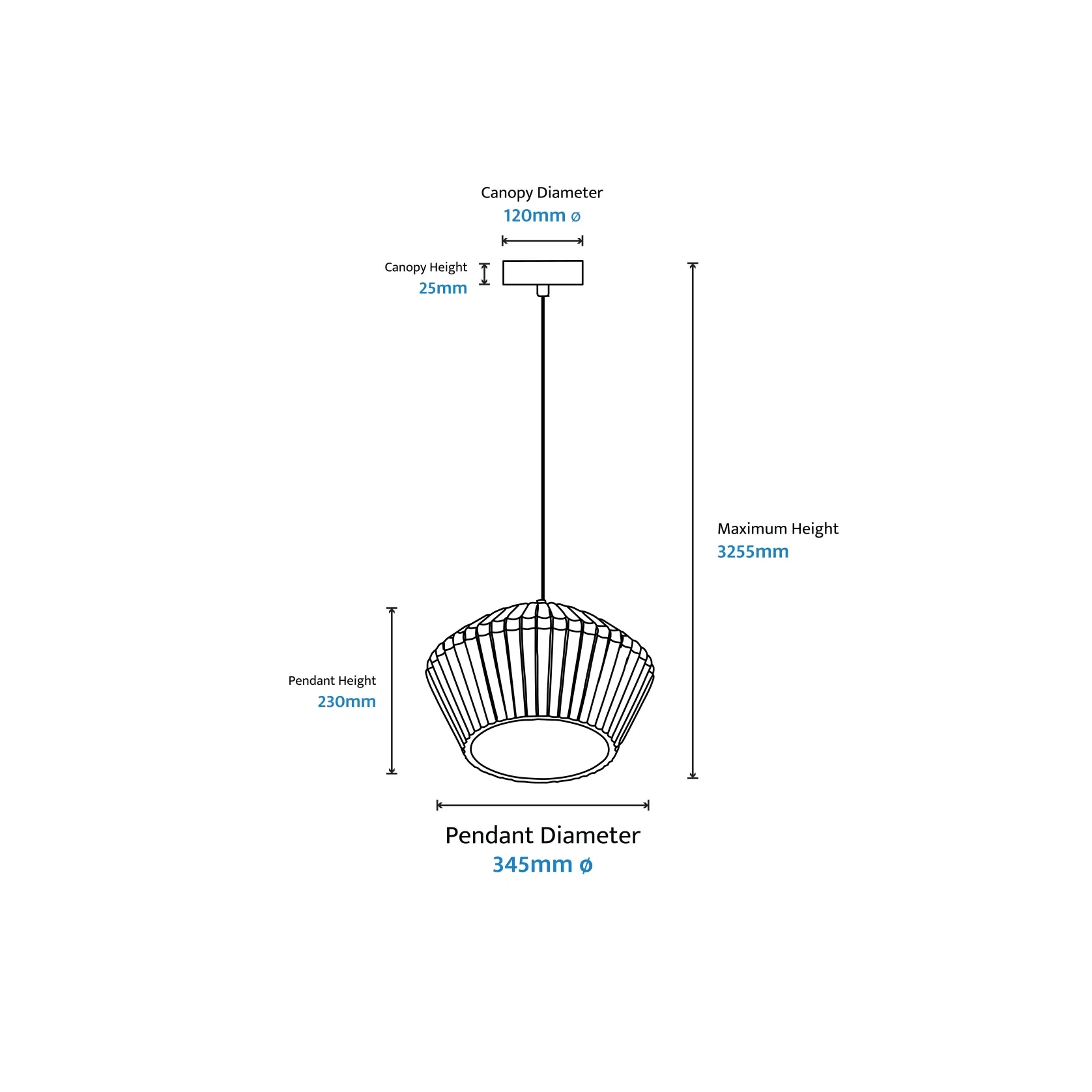 Munia Fluted Gypsum Customisable Light gallery detail image