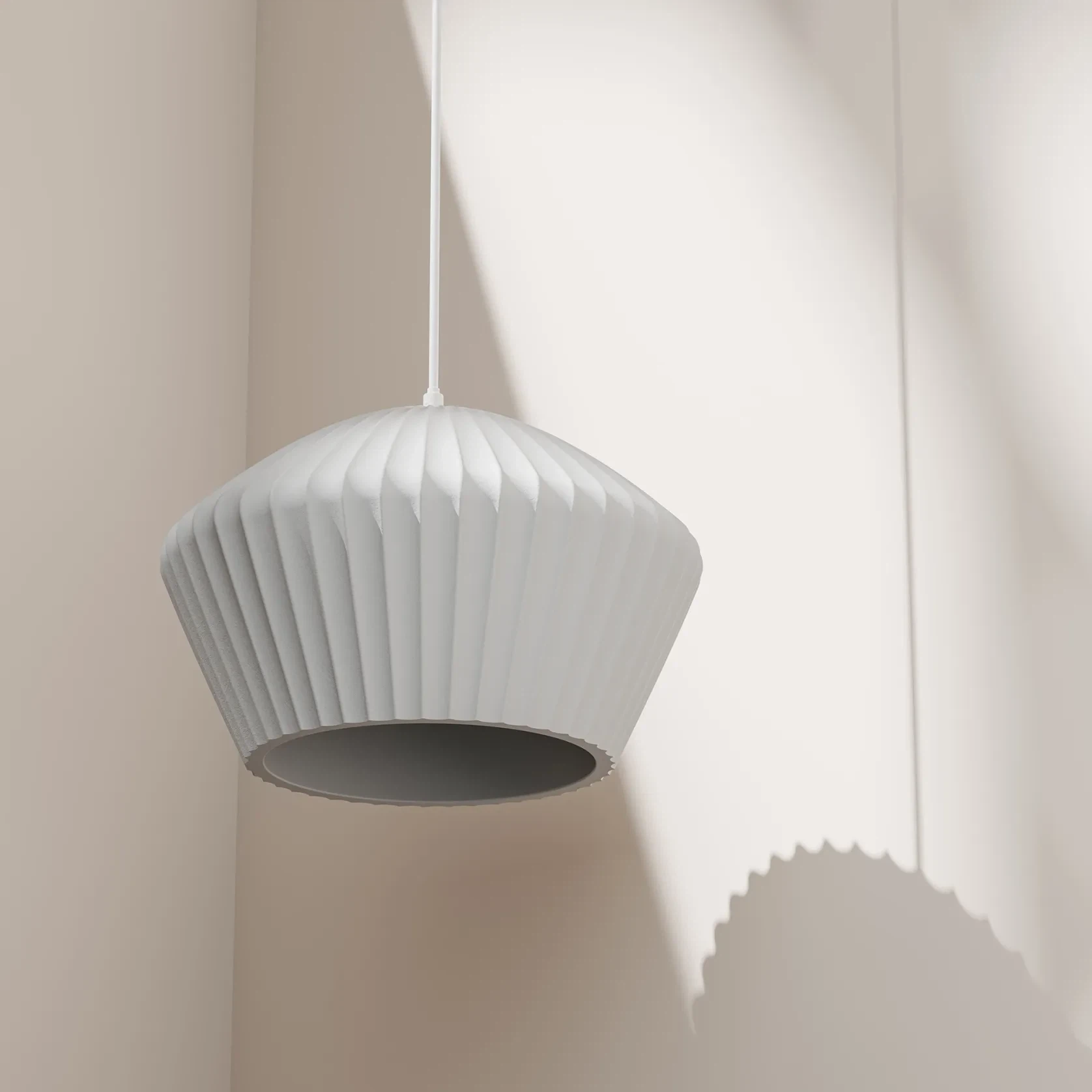 Munia Fluted Gypsum Customisable Light gallery detail image