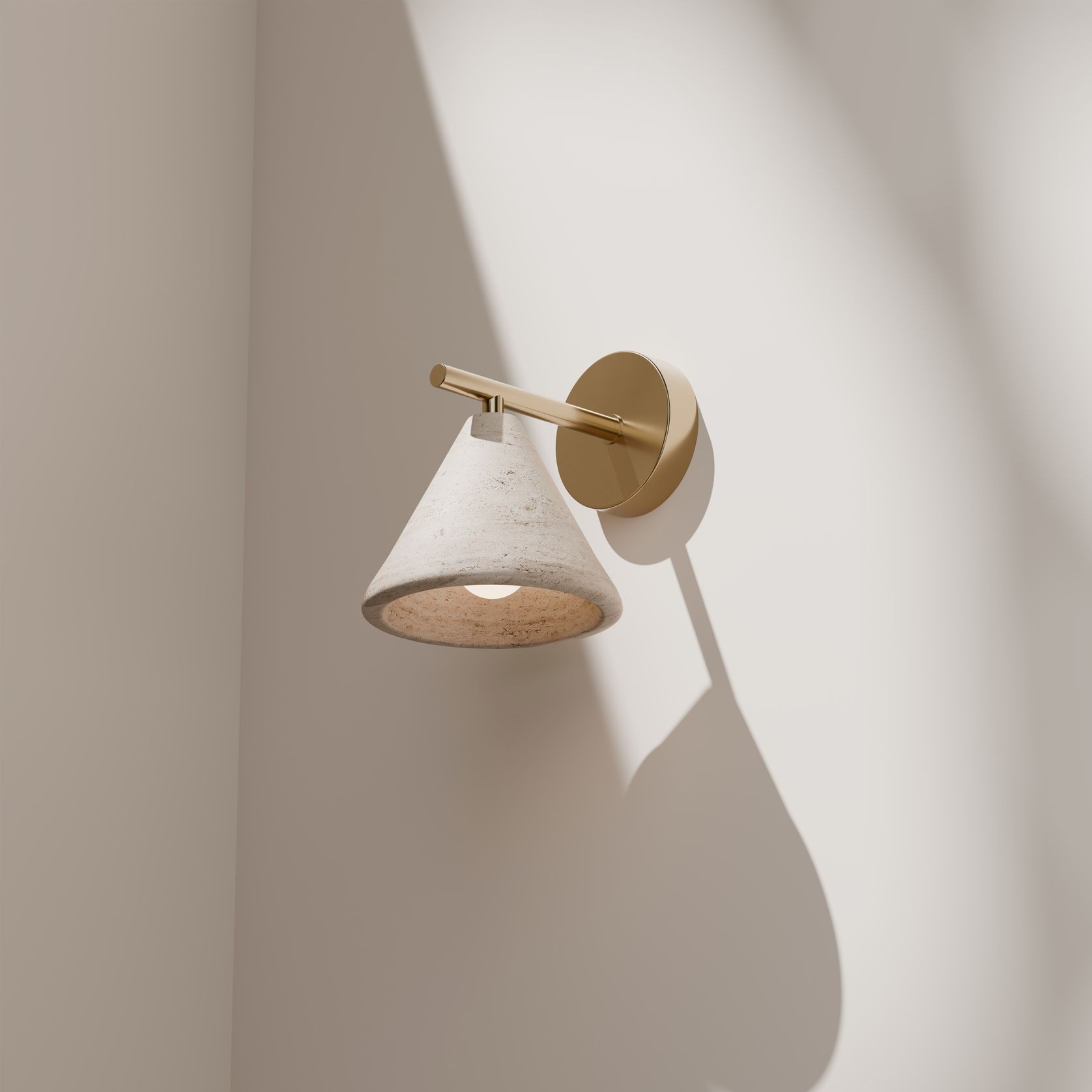 Orville Natural Travertine Light gallery detail image