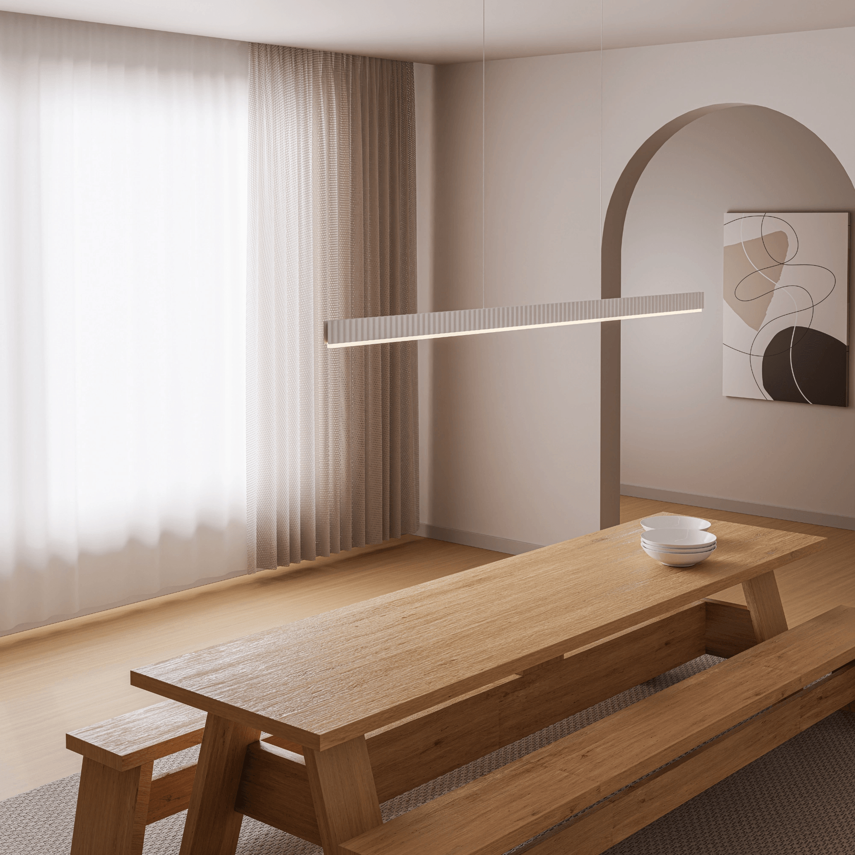 Prinia Linear Ribbed Pendant Light gallery detail image