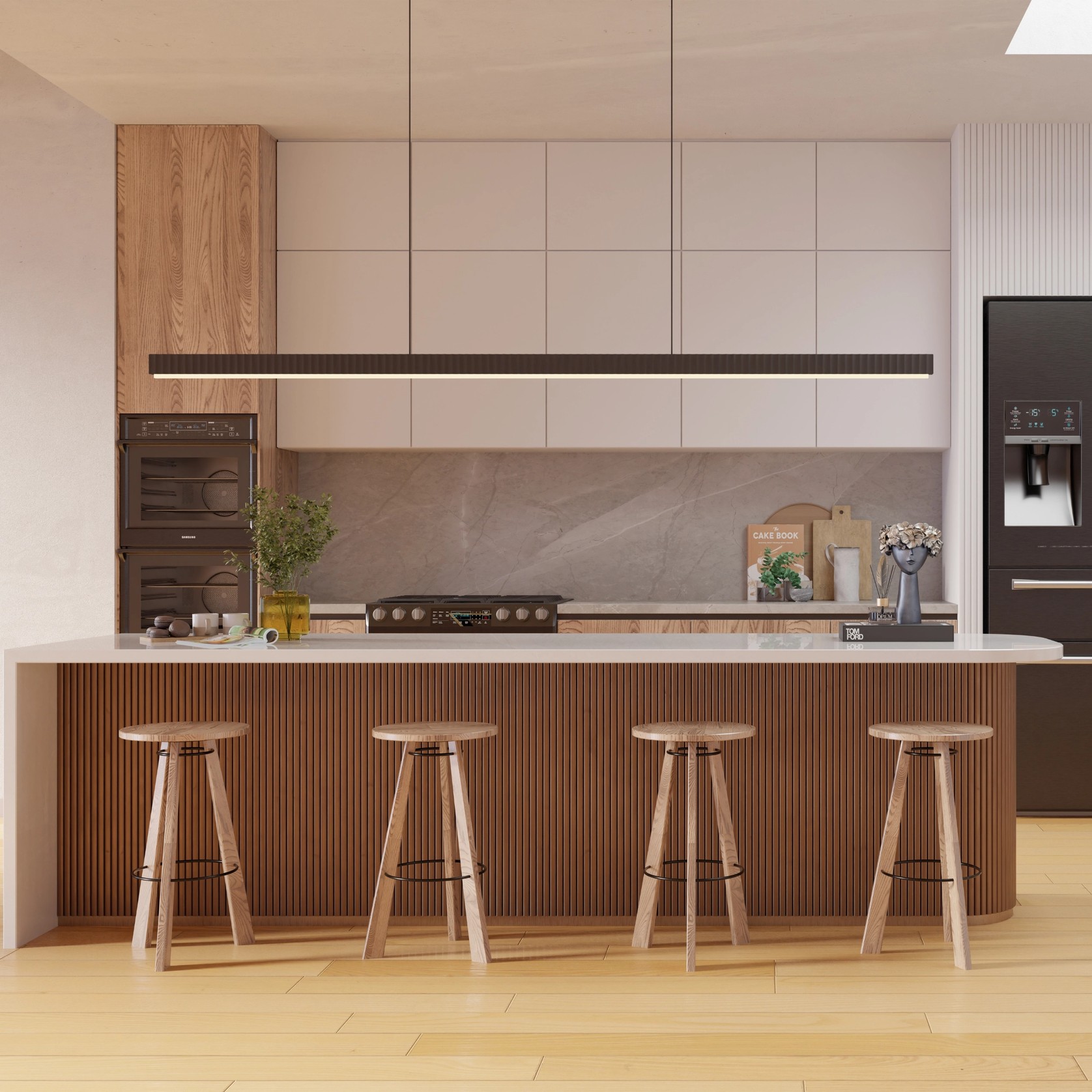 Prinia Linear Ribbed Pendant Light gallery detail image