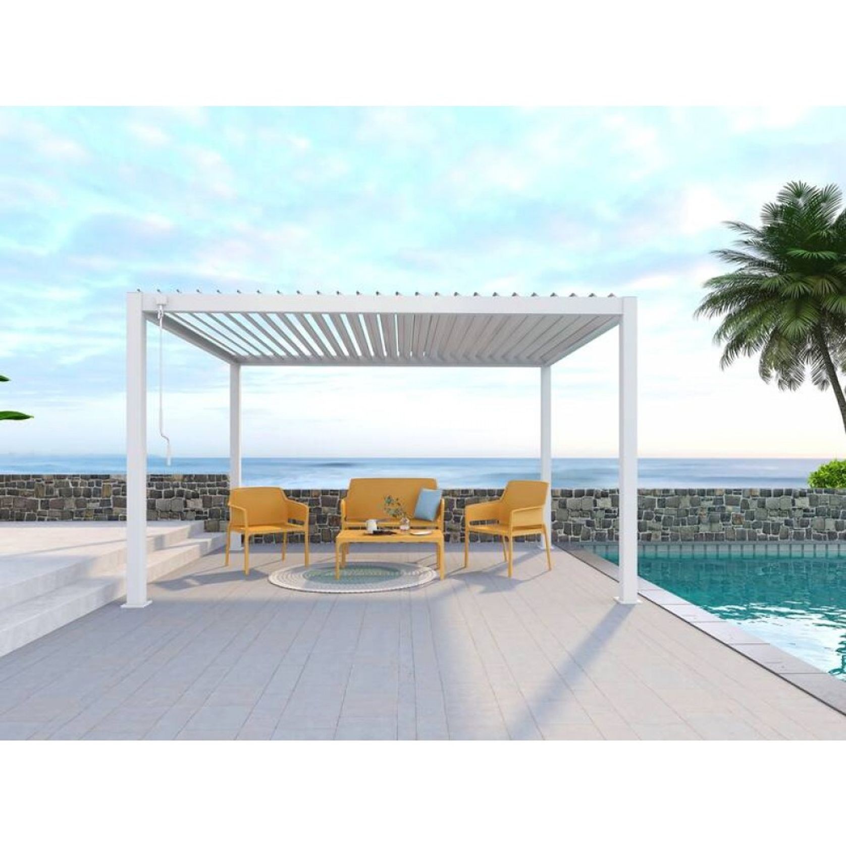 Louvred Pergola Louvre Roof White | DTP-LR0304-WH gallery detail image