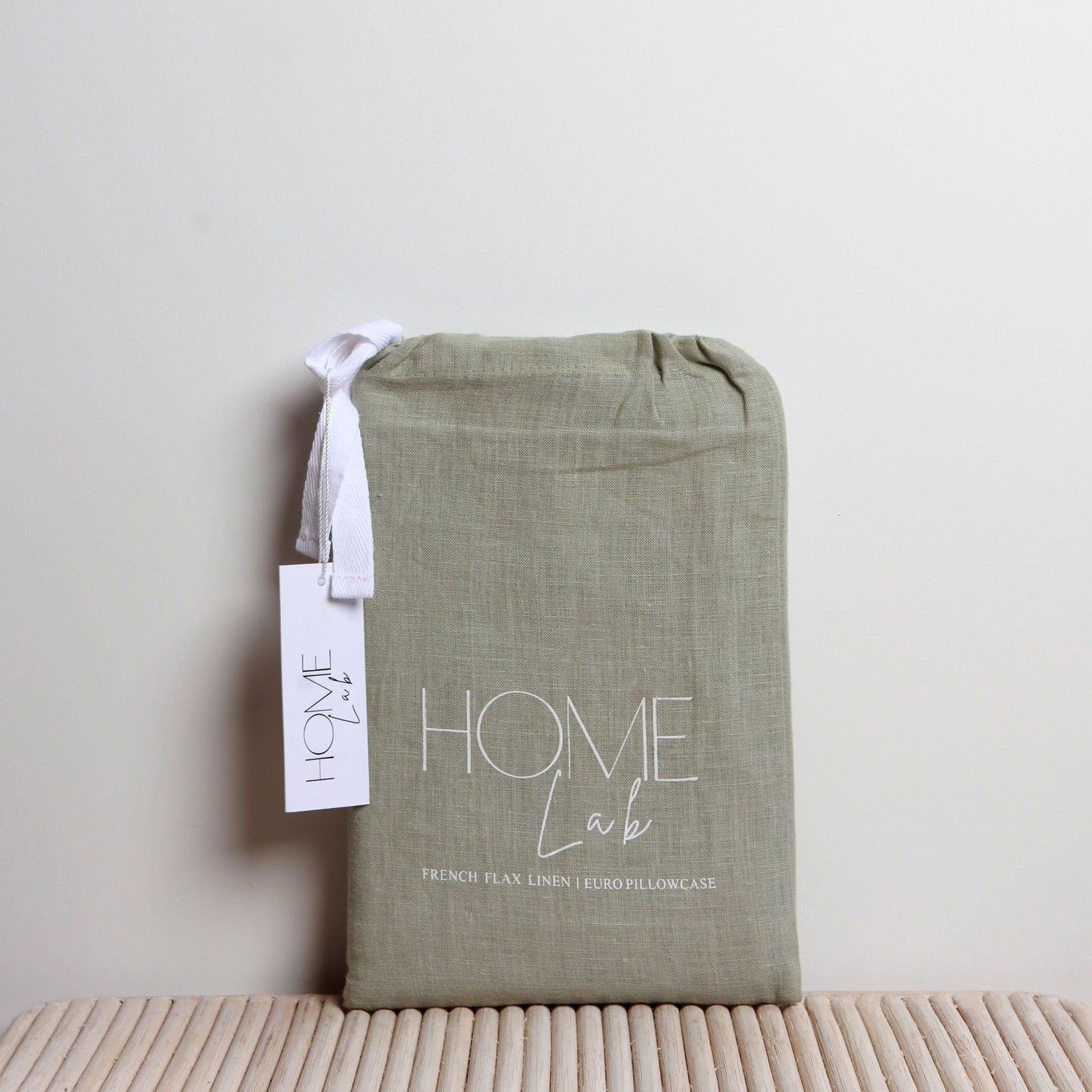 100% French Flax Linen Euro Pillowcase - Sage gallery detail image