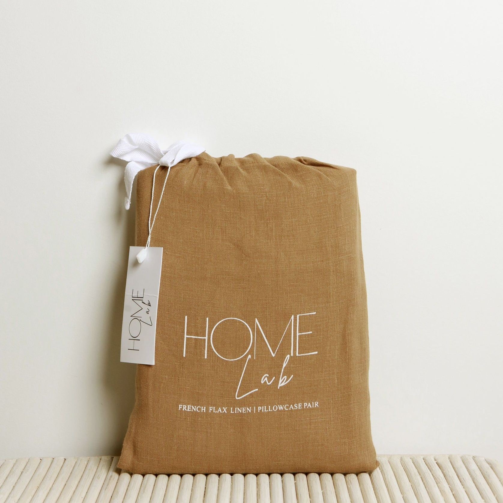 100% French Flax Linen Pillowcase Pair - Ginger gallery detail image