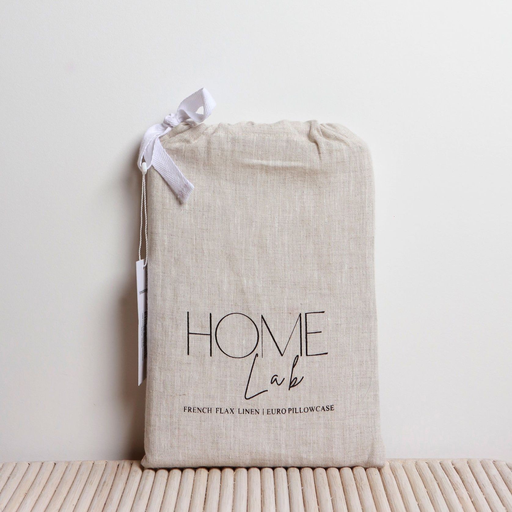 100% French Flax Linen Euro Pillowcase - Natural Oat gallery detail image