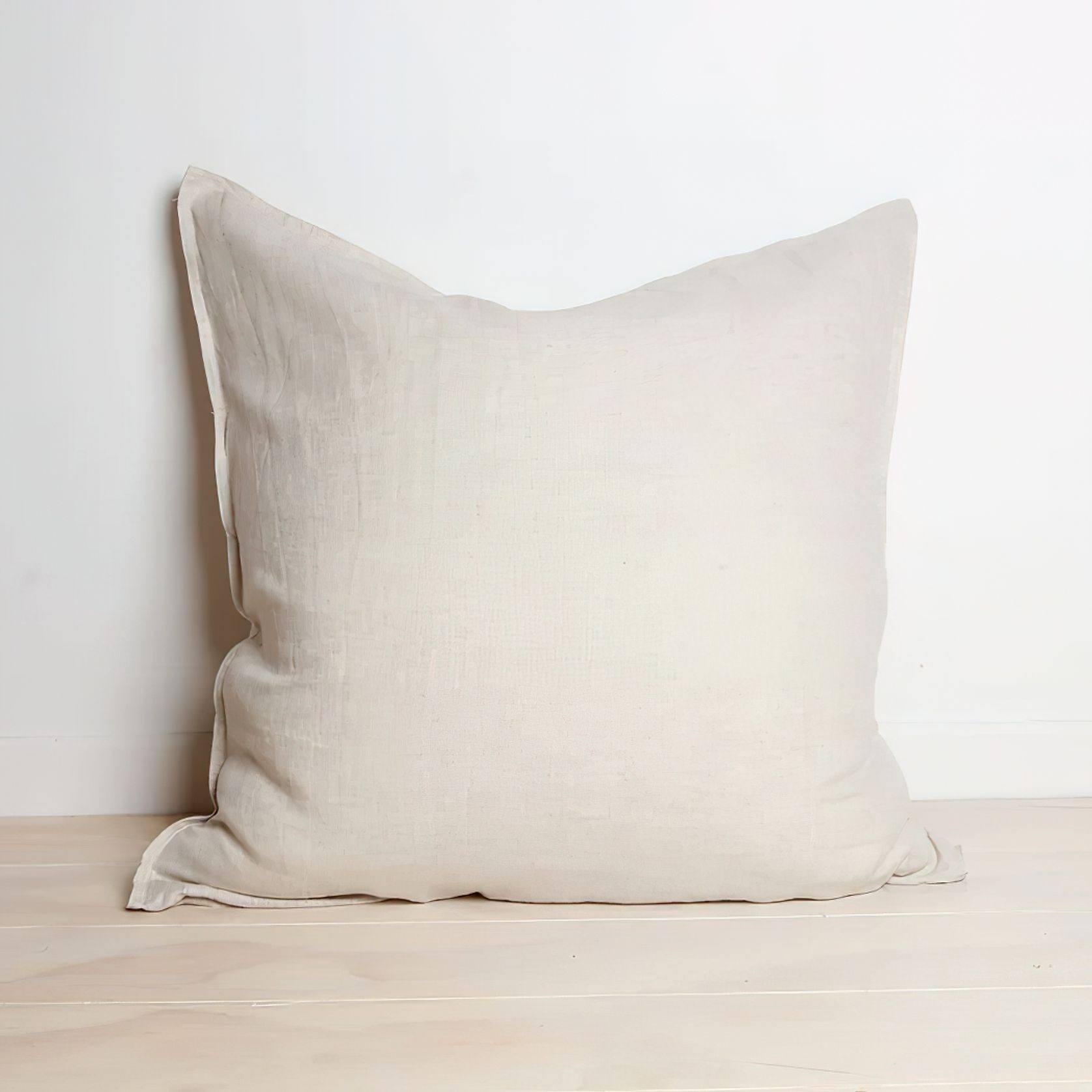 100% French Flax Linen Euro Pillowcase - Natural Oat gallery detail image