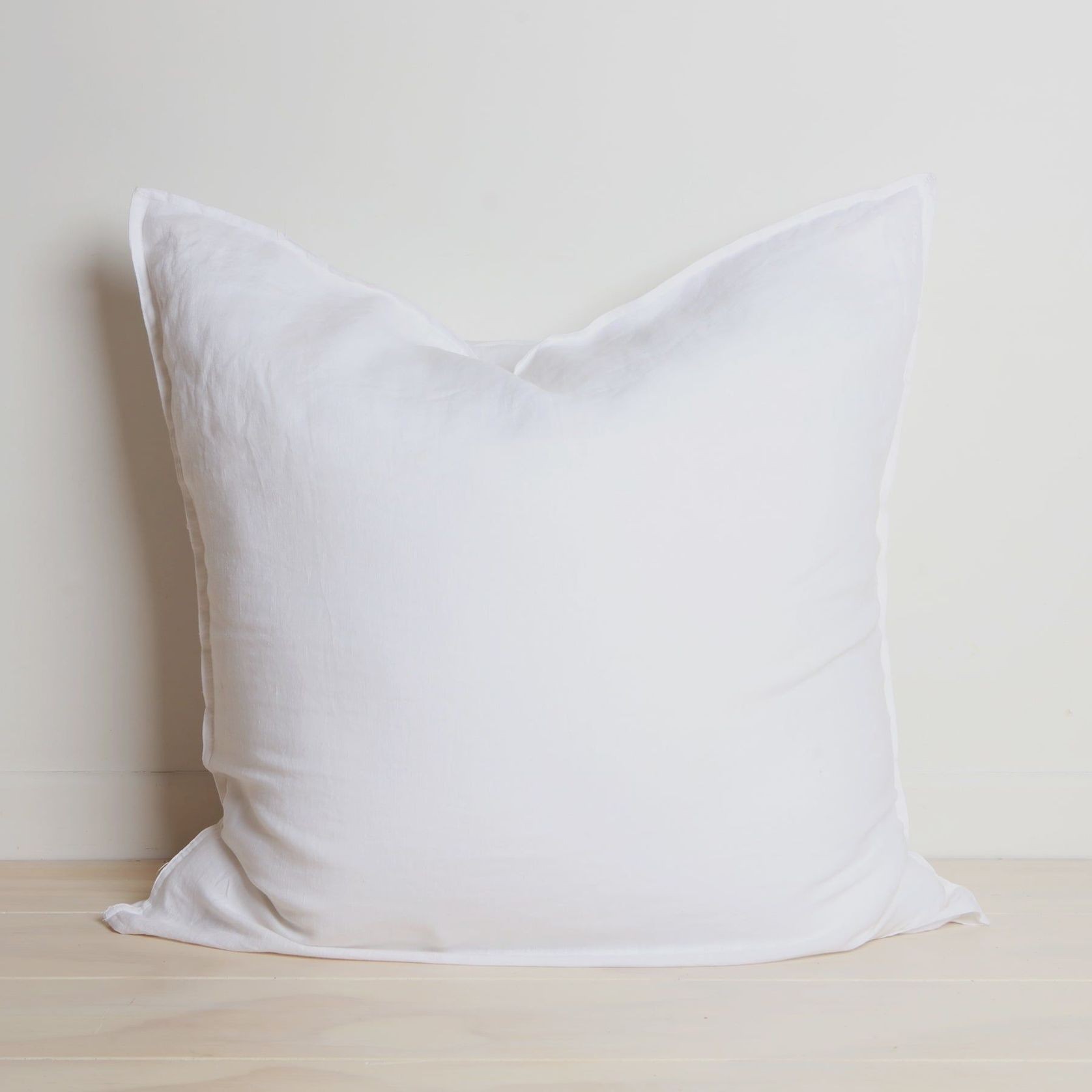 100% French Flax Linen Euro Pillowcase - White gallery detail image