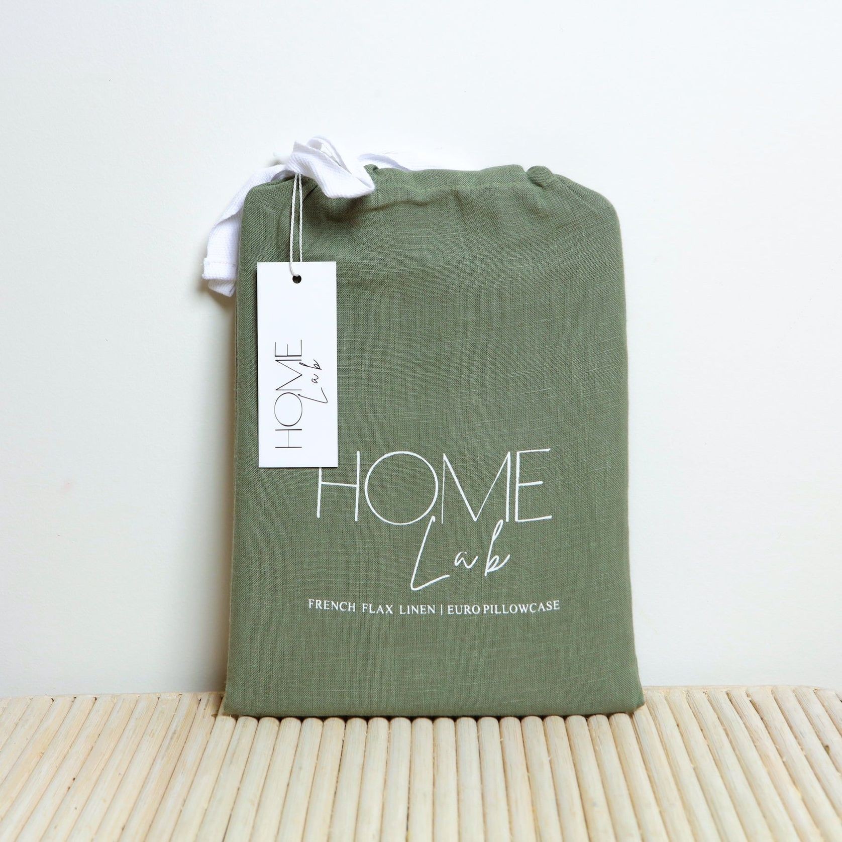 100% French Flax Linen Euro Pillowcase - Lichen gallery detail image