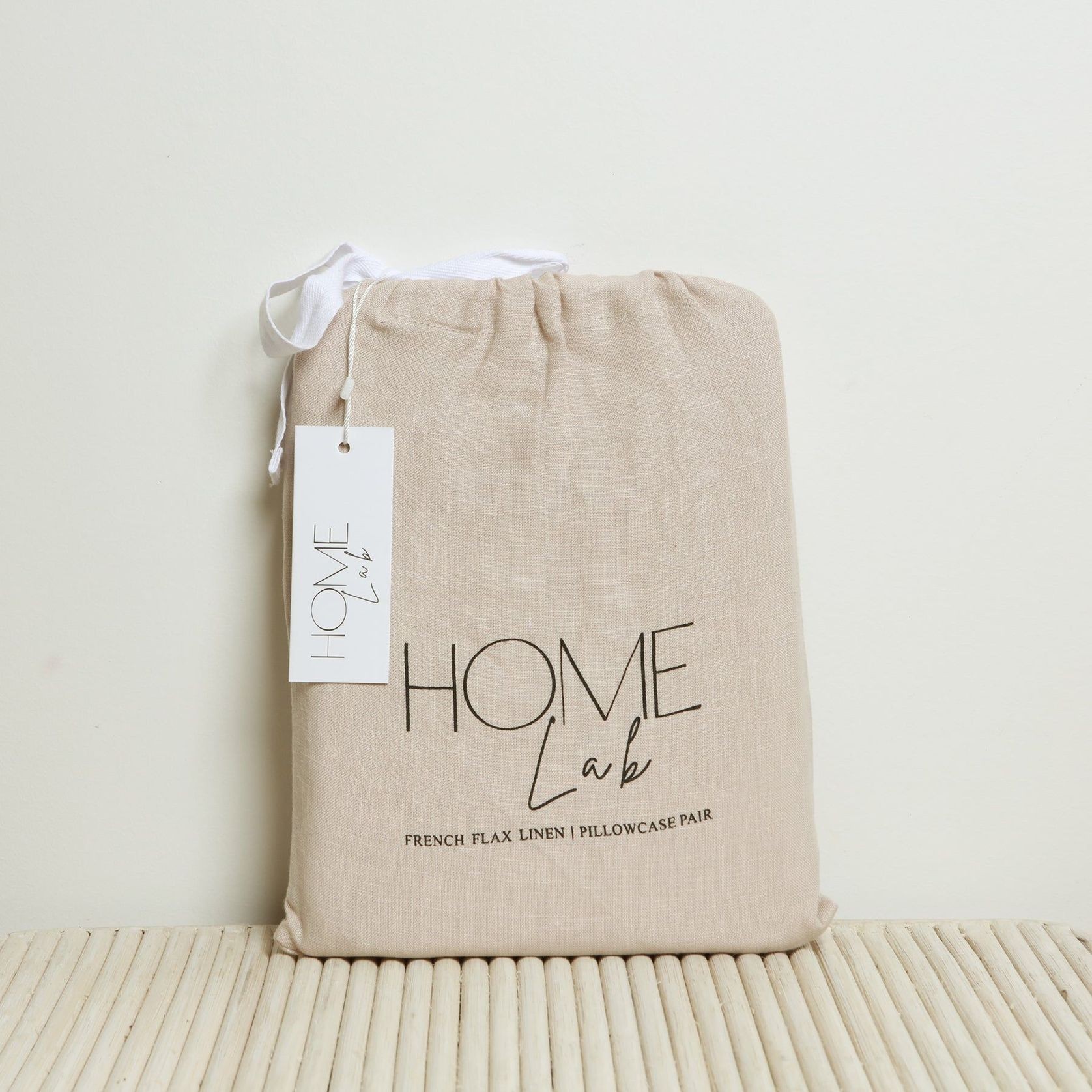 100% French Flax Linen Pillowcase Pair - Latte gallery detail image