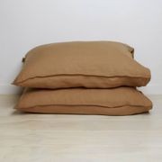 100% French Flax Linen Pillowcase Pair - Ginger gallery detail image