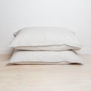 100% French Linen Pillowcase Pair - Charcoal Stripe gallery detail image