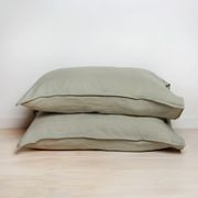 100% French Flax Linen Pillowcase Pair - Sage gallery detail image