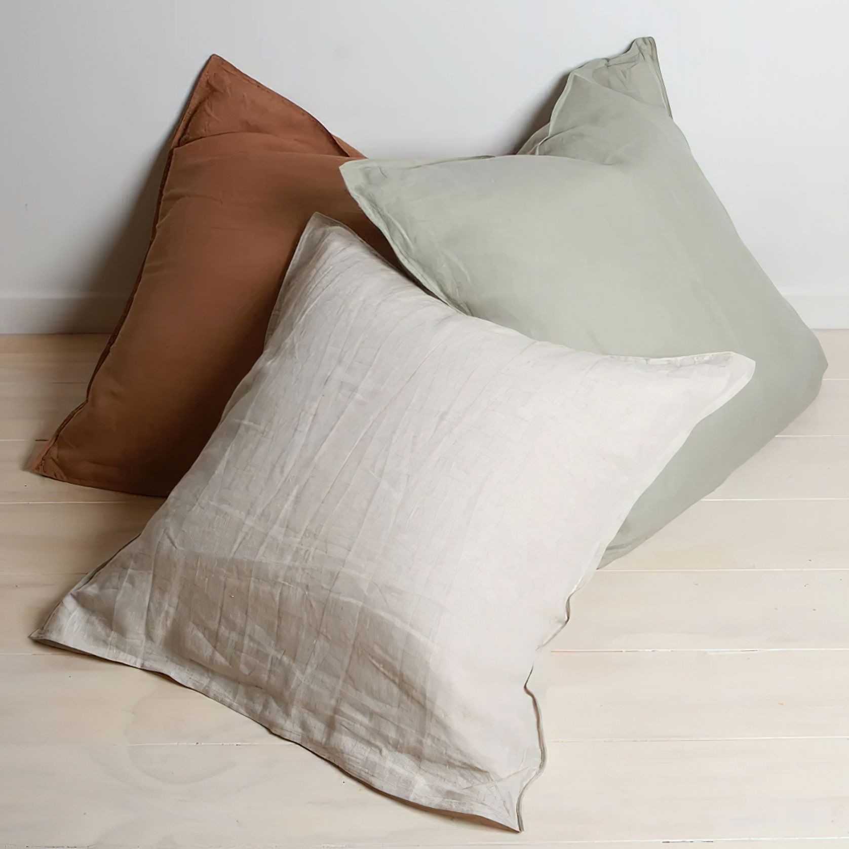 100% French Flax Linen Euro Pillowcase - Sage gallery detail image