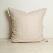 100% French Flax Linen Euro Pillowcase - Latte gallery detail image