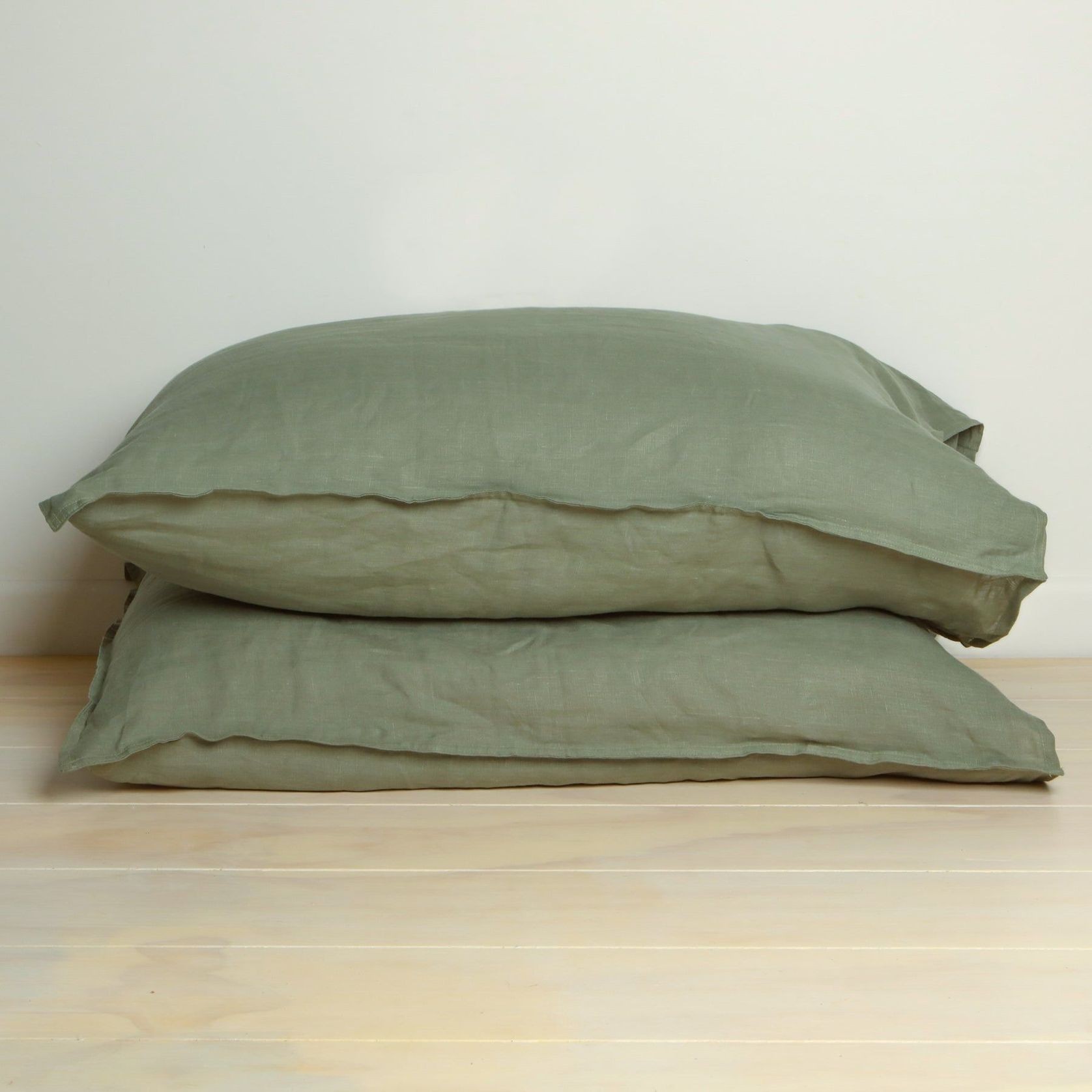 100% French Flax Linen Pillowcase Pair - Lichen gallery detail image