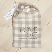 100% French Flax Linen Euro Pillowcase Natural Gingham gallery detail image