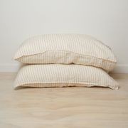 French Flax Linen Pillowcase Pair | Ginger Pinstripe gallery detail image