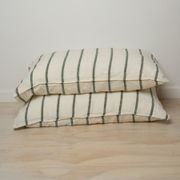 French Flax Linen Pillowcase Pair | Lichen Pinstripe gallery detail image