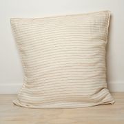 100% French Flax Linen Euro pillowcase- Ginger Pinstripe gallery detail image