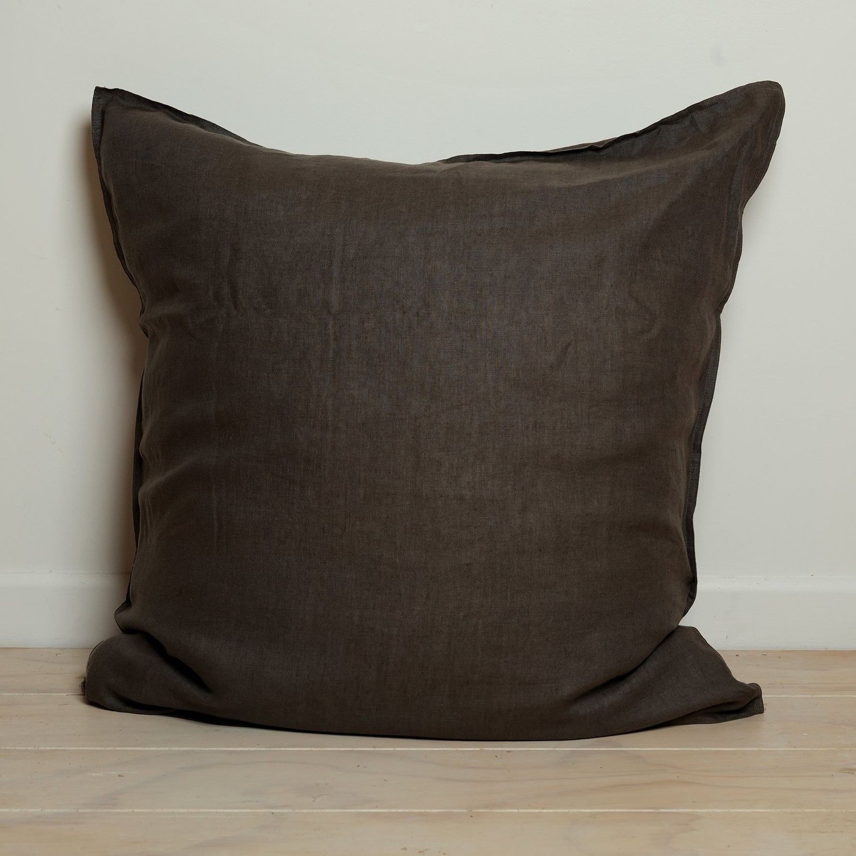 100% French Flax Linen Euro Pillowcase- Deep Moss gallery detail image