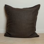 100% French Flax Linen Euro Pillowcase- Deep Moss gallery detail image