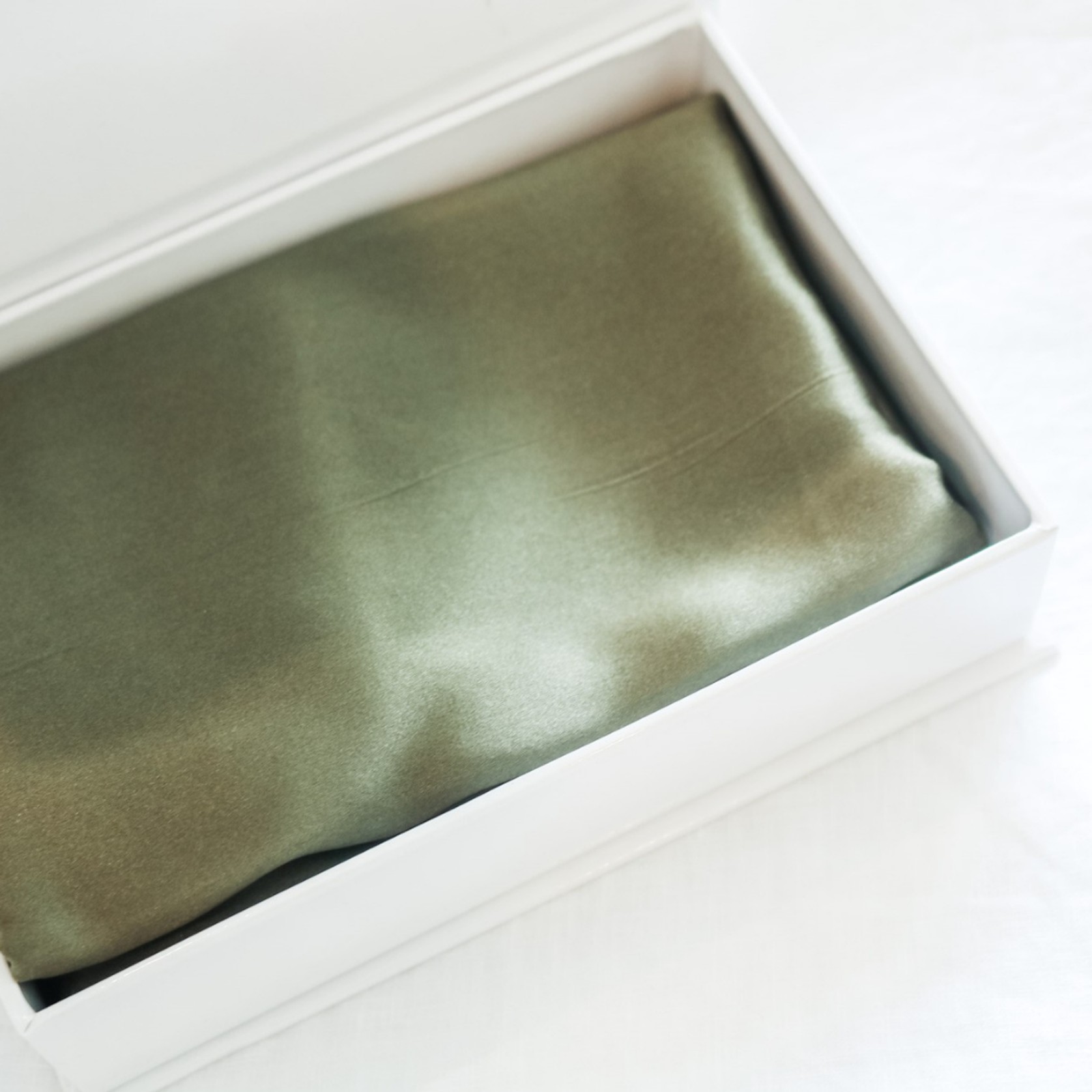 100% Pure Silk Pillowcase - Olive gallery detail image