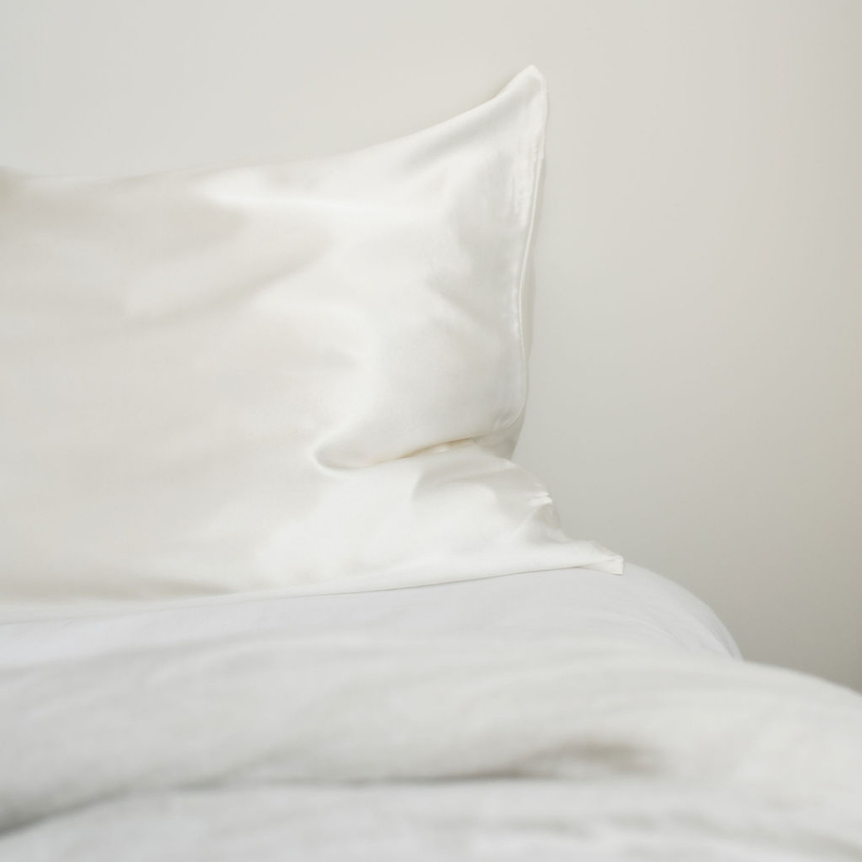 100% Pure Silk Pillowcase - Milk gallery detail image