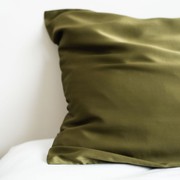 100% Pure Silk Pillowcase - Olive gallery detail image